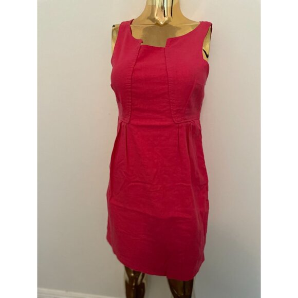 Anthropologie Edme & Esyllte Women's Sleeveless Red Linen Dress Size 4 - Picture 1 of 5